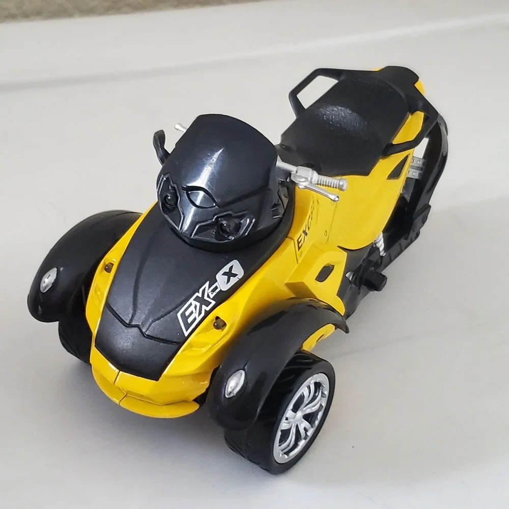 Excite Die-Cast 3-Wheel Motorcycle Trike Toy Yellow Black EXC88 RA#362183